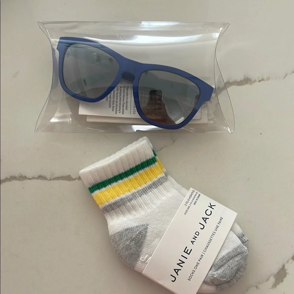 Janie and Jack Blue Sunglasses and White Socks Set